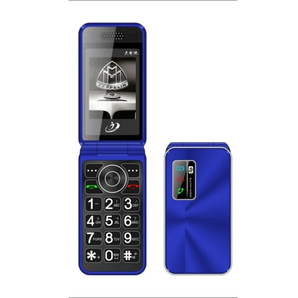 Original grand bouton poussoir rabat téléphone portable 2.4 "double carte Sim MP3 Led Show dossier sans fil FM torche 4050 mah à clapet téléphone portable